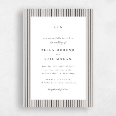 Stone Gray, Grey Wedding Invitation - Rodez Portrait