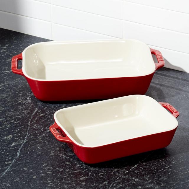 Staub ® Cherry 2-Piece Rectangular Baker Set