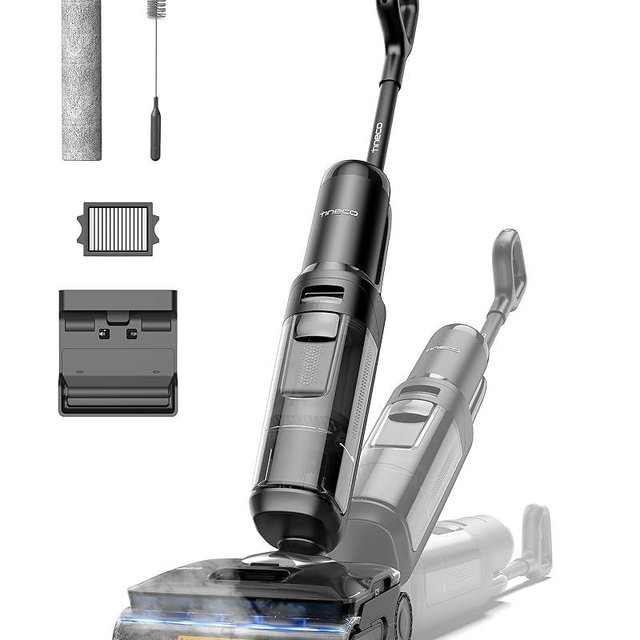 Tineco Floor One S7 Stretch Steam Cordless Wet Dry Vacuum Steam Mop All-in-One, 320℉ HyperSteam, 180° Lay-Flat, Anti-Tangle Design, FlashDry Self-cleaning, Up to 80 Min Runtime