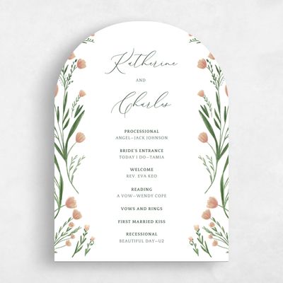 Pink Arch Wedding Program - Pemberton