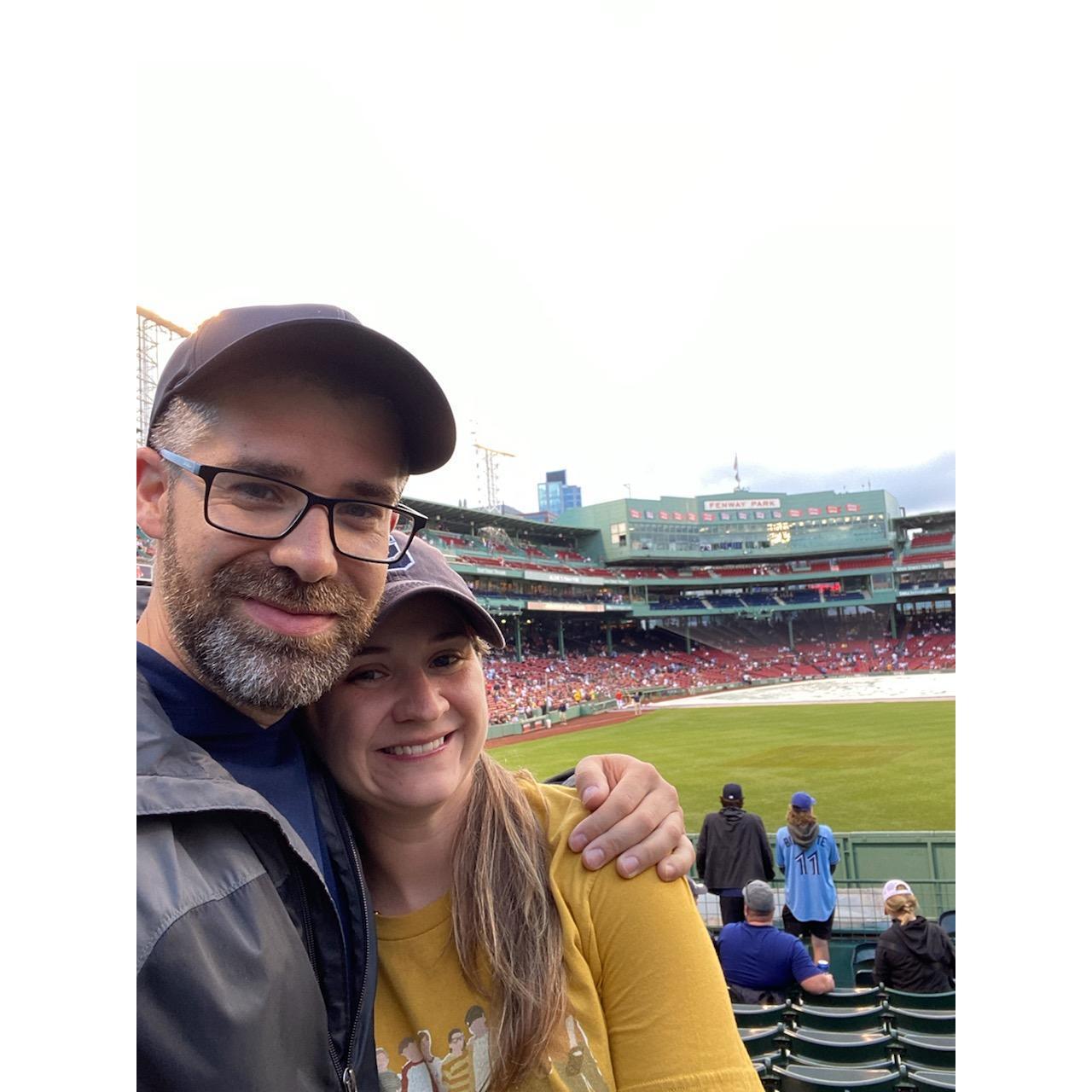 Fenway. Jordan's been to 8 (MLB) ballparks & we've done 5 together.