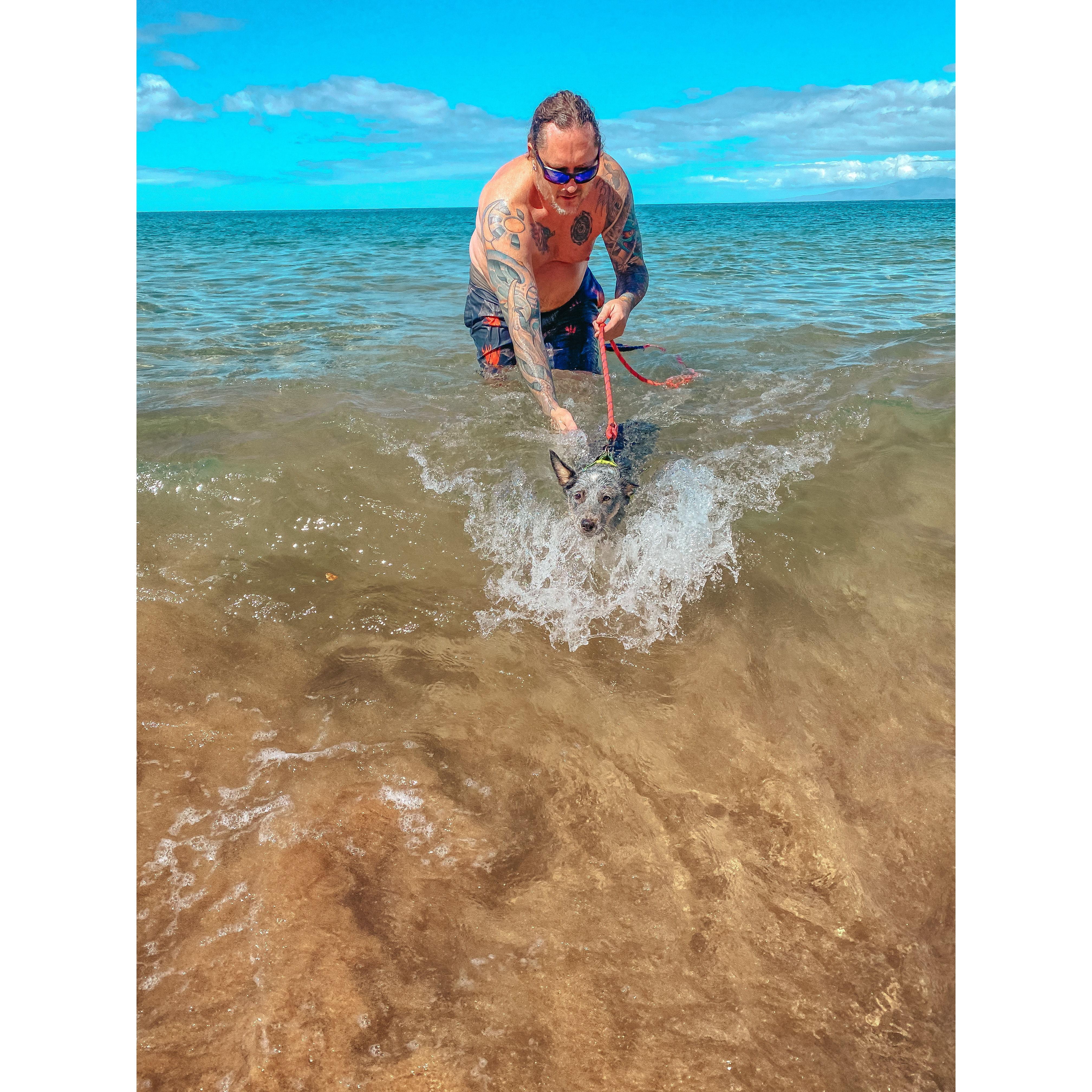 Luckily it's another beach baby.