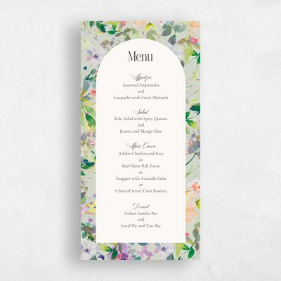 Green Greenery Wedding Menu - Addison