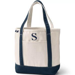 Pre-Monogrammed Letter S Canvas Tote Bag