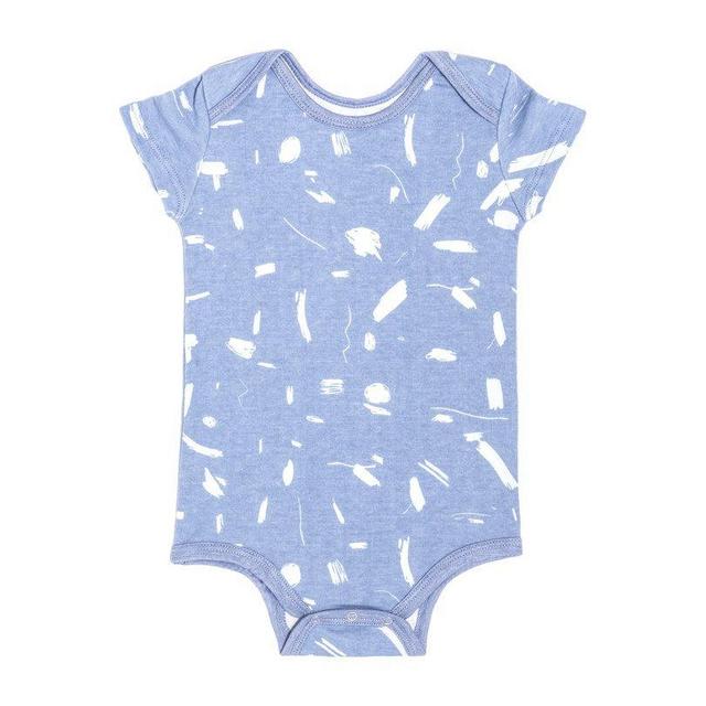 Short Sleeve Onesie, Blue Doodle