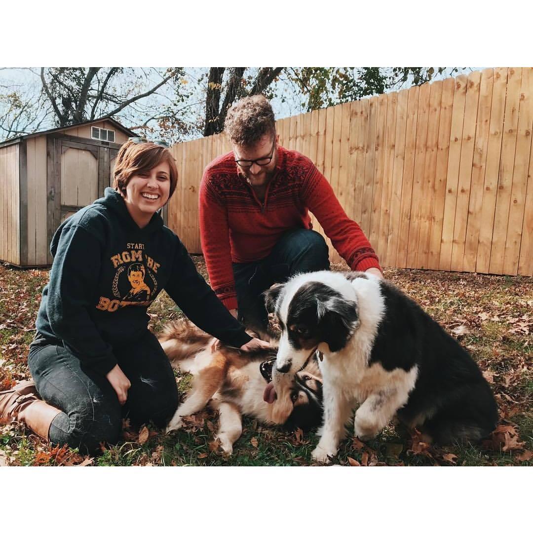 Our first family photo after we adopted Bowie. Kona didn't like pictures, but she loved her brother! 2017