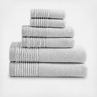 Sculpted Pleat Solid 6-Piece Towel Set