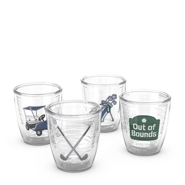Tervis The Links Golf Collection Made in USA Double Walled Insulated Tumbler Travel Cup Keeps Drinks Cold & Hot, 12oz - 4pk, Classic
