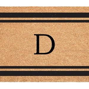 Calloway Mills 152962436D Black Border 24" x 36" Monogram Doormat, (Letter D)