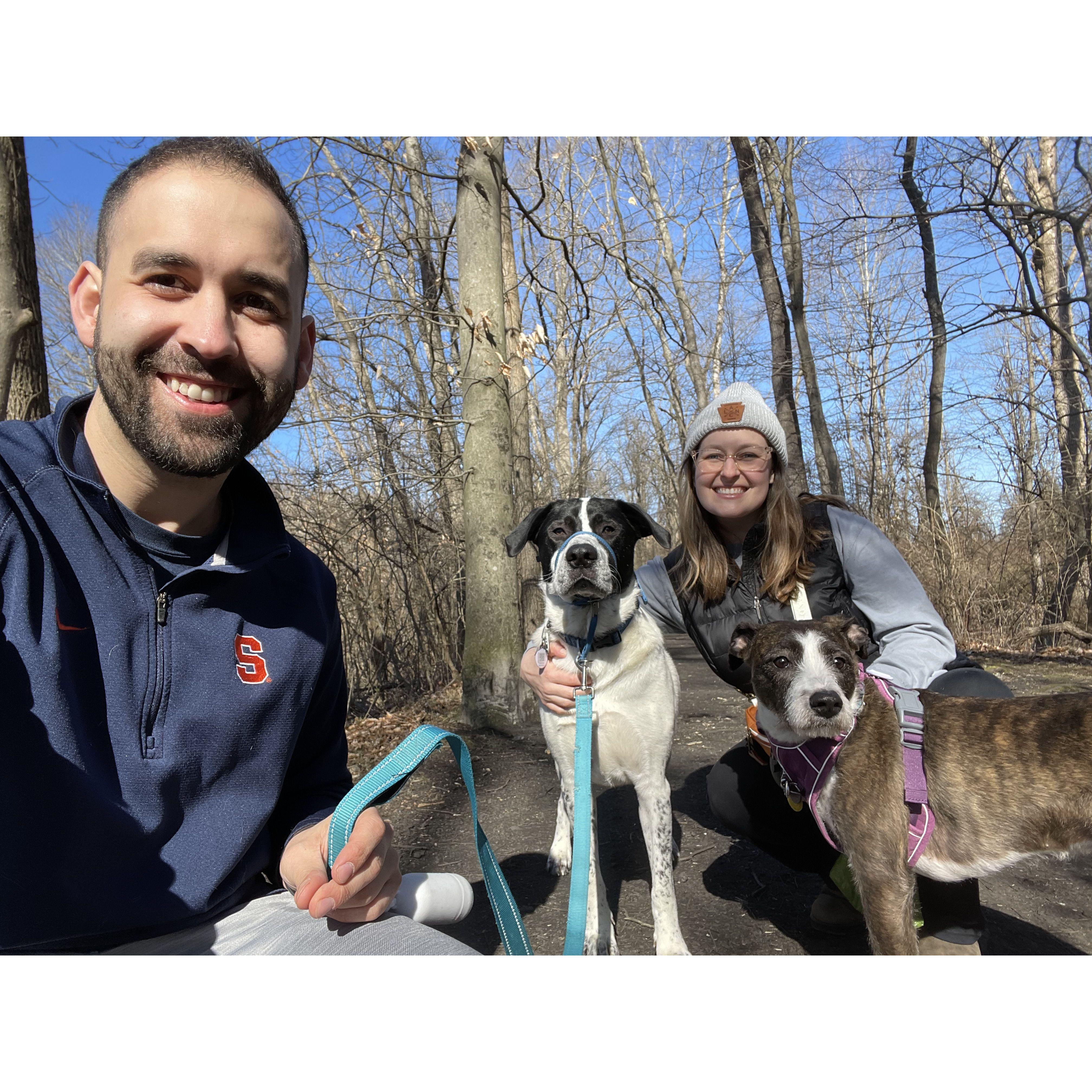 Hiking with the pups is one of our favorite things to do