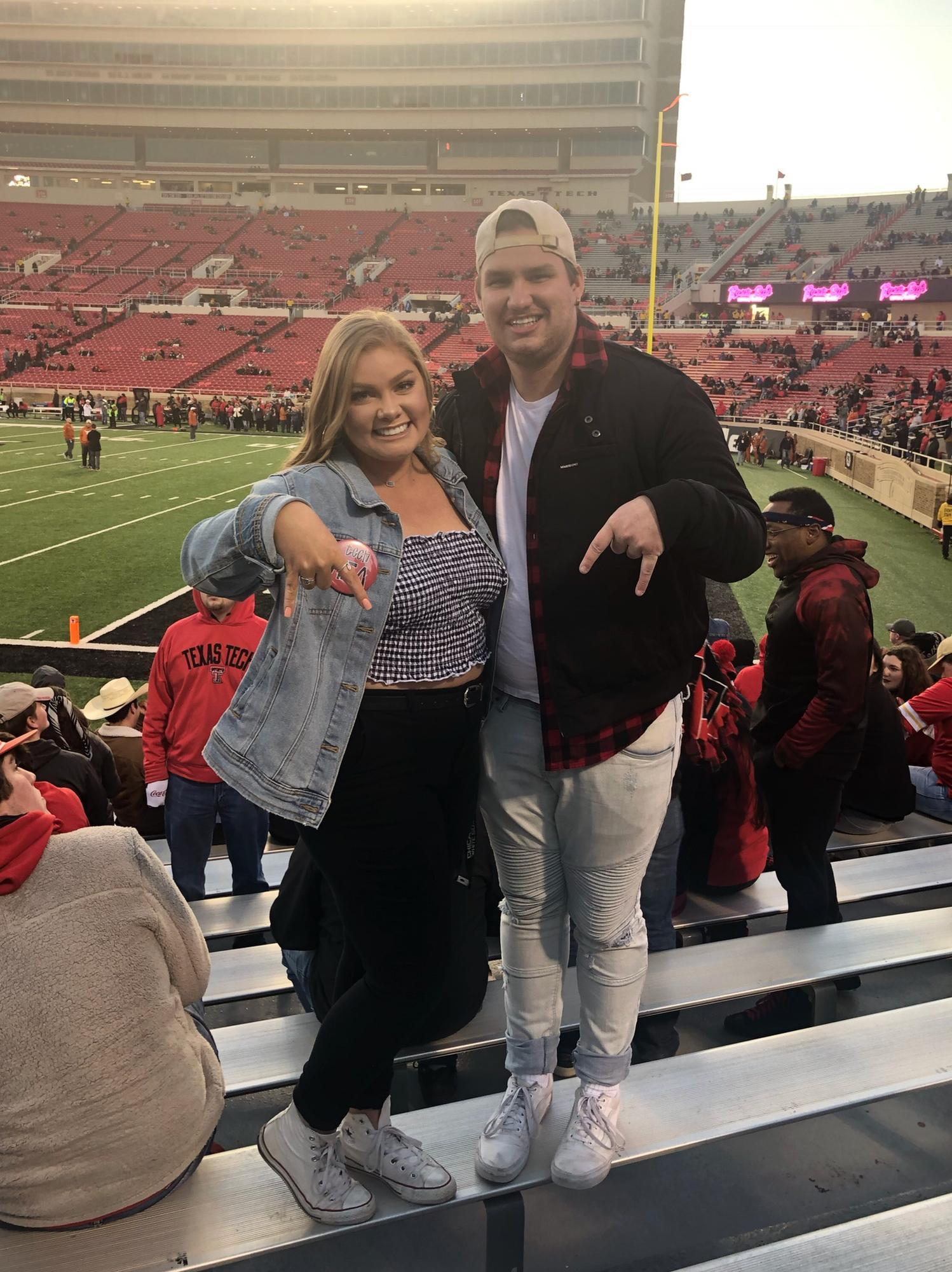 Gunnar's last Tech game as a student ... horns down!!