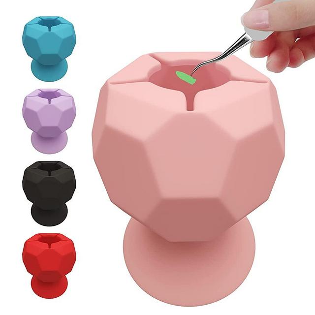 Weeding Tool for Vinyl Weeding Scrap Collector, Scrapbooking Supplies Kit Cup Holder Adhesive Vinyl Storage Organizer Paper Cup Set Paper Holder Sewing Organizer, Silicone Cup Tool Holder DIY Kit Tool Set for Art Supplies Craft Storage (Pink)