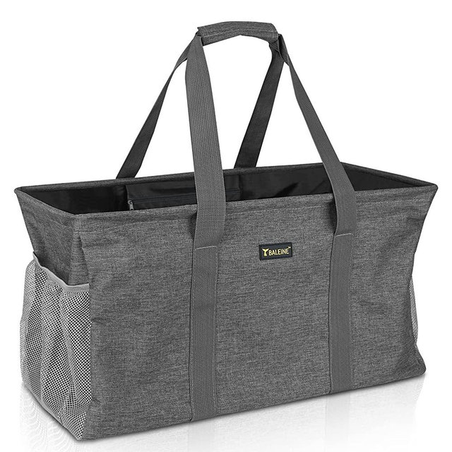 BALEINE Extra Large Utility Tote Bag with Wire Frame for Storage