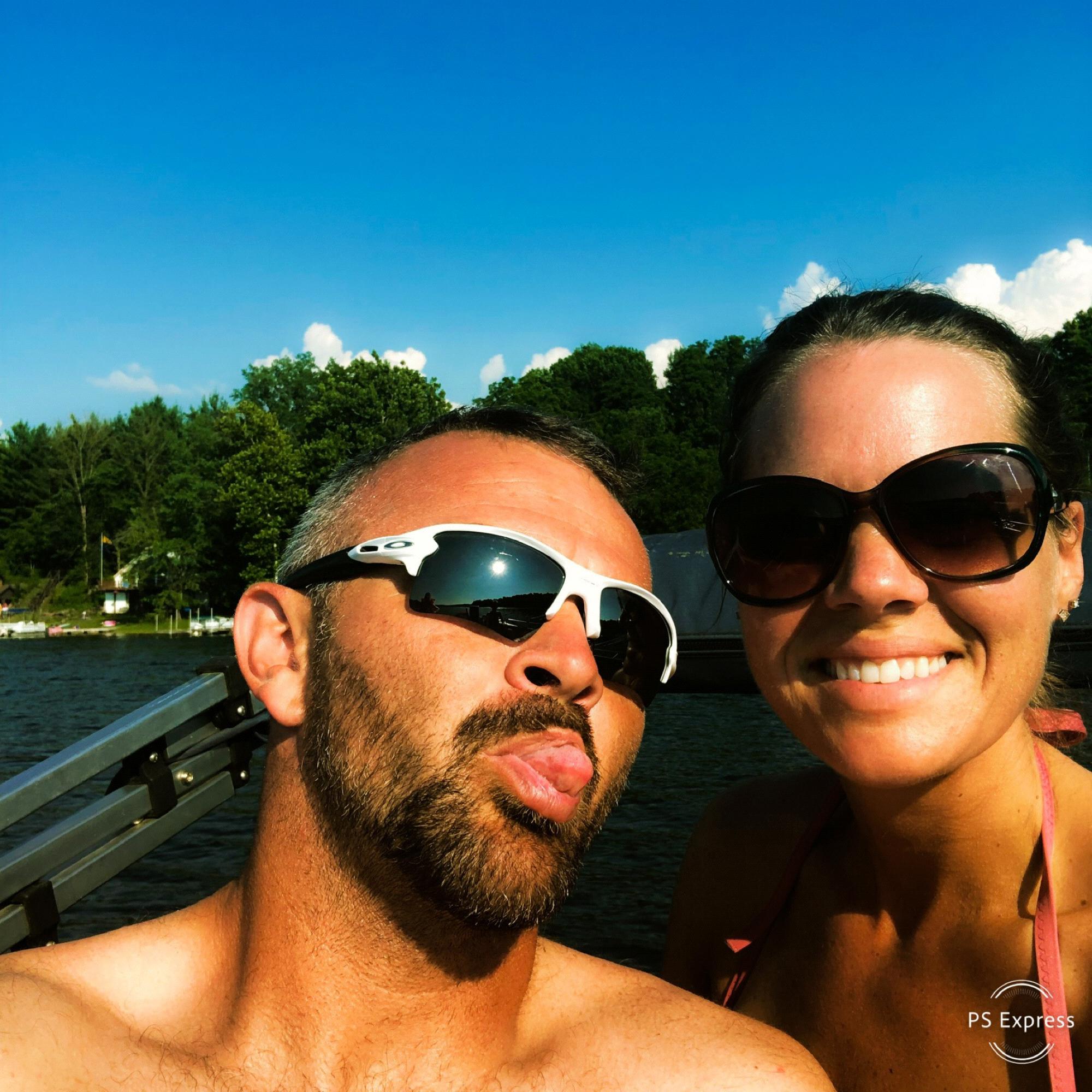 Our first boat ride as a couple.