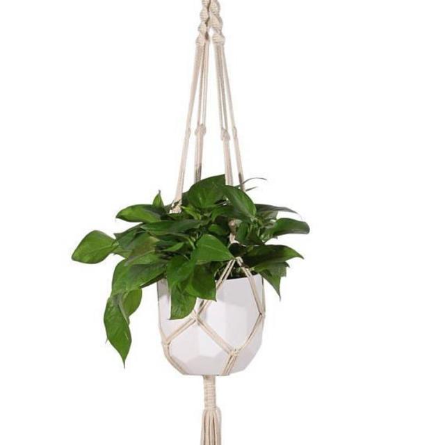 Macrame Plant Hanger, ship from USA, Indoor Garden, Plant Pot Holder, Hanging Planter, Macrame Pot Hanger, Cotton Rope Hanger, 41 Inch Long