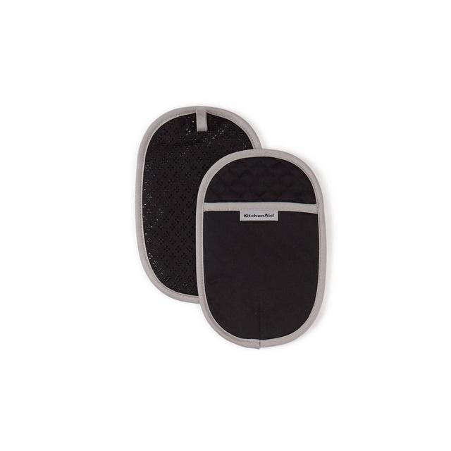 KitchenAid 2pk Cotton Asteroid Pot Holders, Black