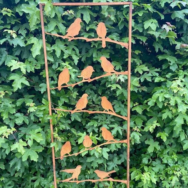 Rusty bird trellis