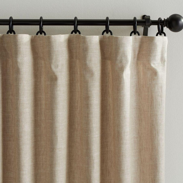 Custom Emery Linen Light Filtering Curtain, Oatmeal, 42" W x 62" L