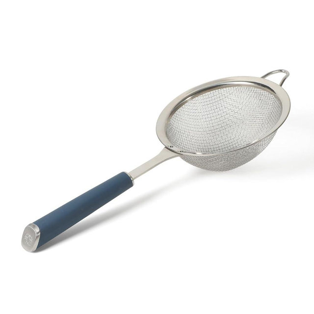 Calphalon Edge Stainless Steel Strainer w/Thermoplastic Rubber Handle - Navy Blue