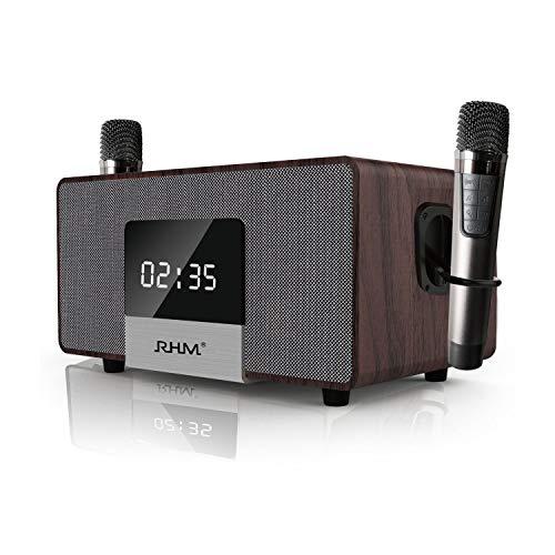 RHM Home Karaoke System on TV with 2 Wireless Microphones,All in One Wireless PA Speaker System with Bluetooth/AUX/USB,Professional Home KTV Set for Meeting,Home,Party,Speech