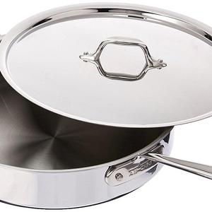 All-Clad 4405 Stainless Steel Tri-ply Saute Pan with Lid Cookware, 5-Quart, Silver