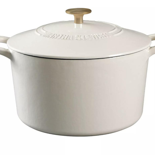 Martha Stewart Gatwick Ombre 7 Qt. Enameled Cast Iron Dutch Oven - Cream