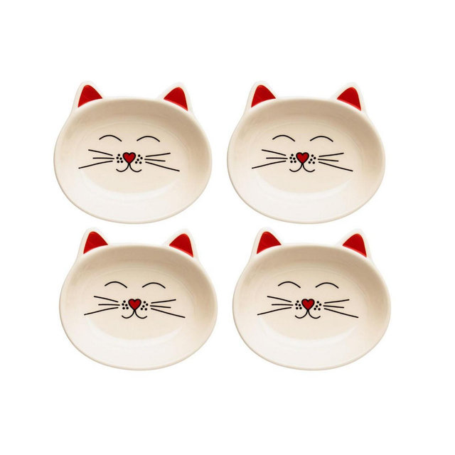 Park Life Designs Set of four Oscar Collection Cat Dining Dishes