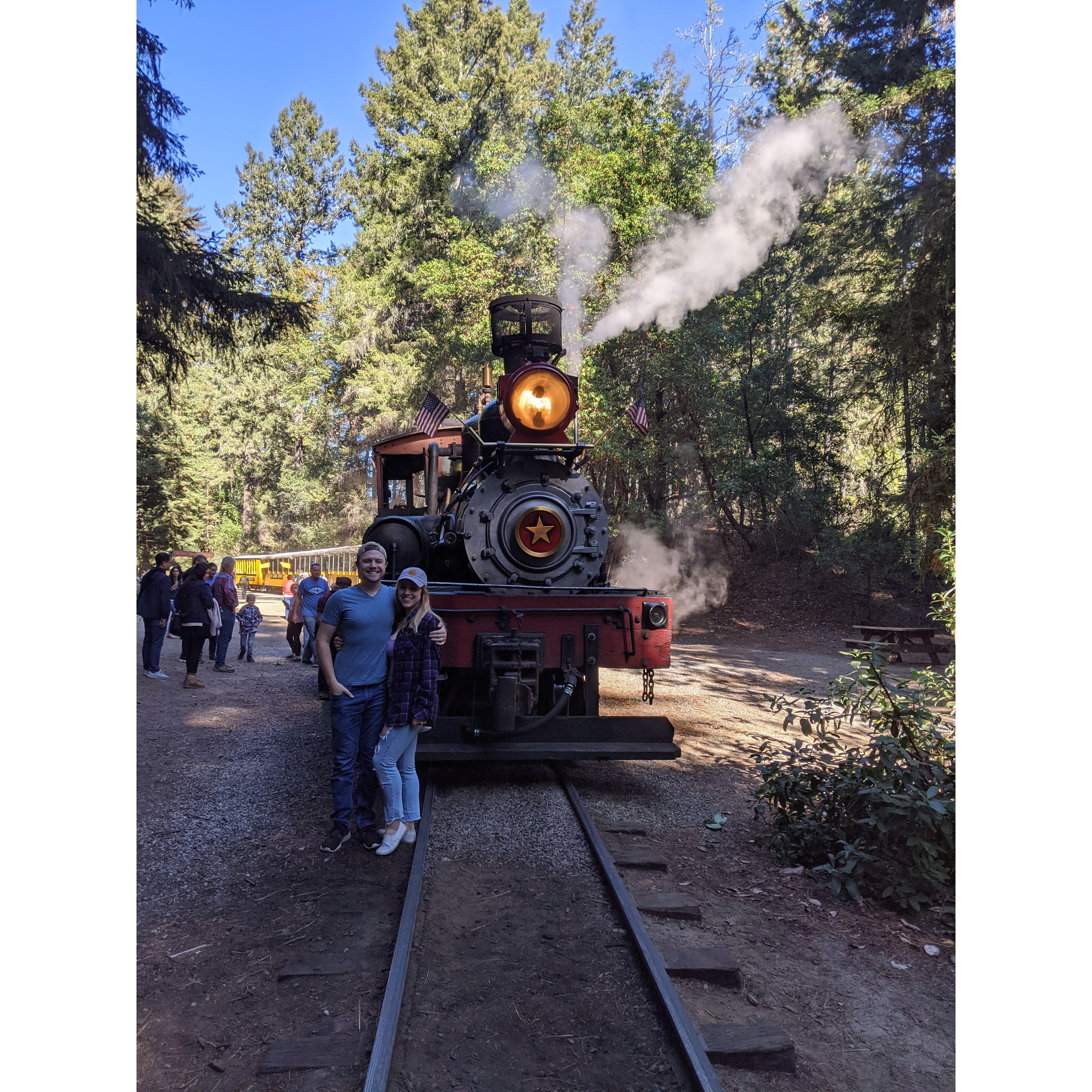 More Roaring Camp! We got to go in the cab with the engineer and Danielle was able to blow the whistle.