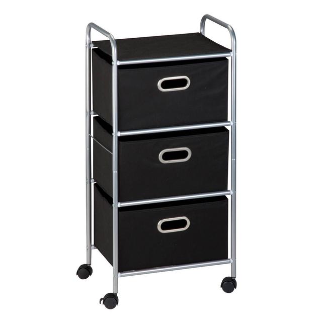 Honey-Can-Do 3 Drawer Rolling Cart Black