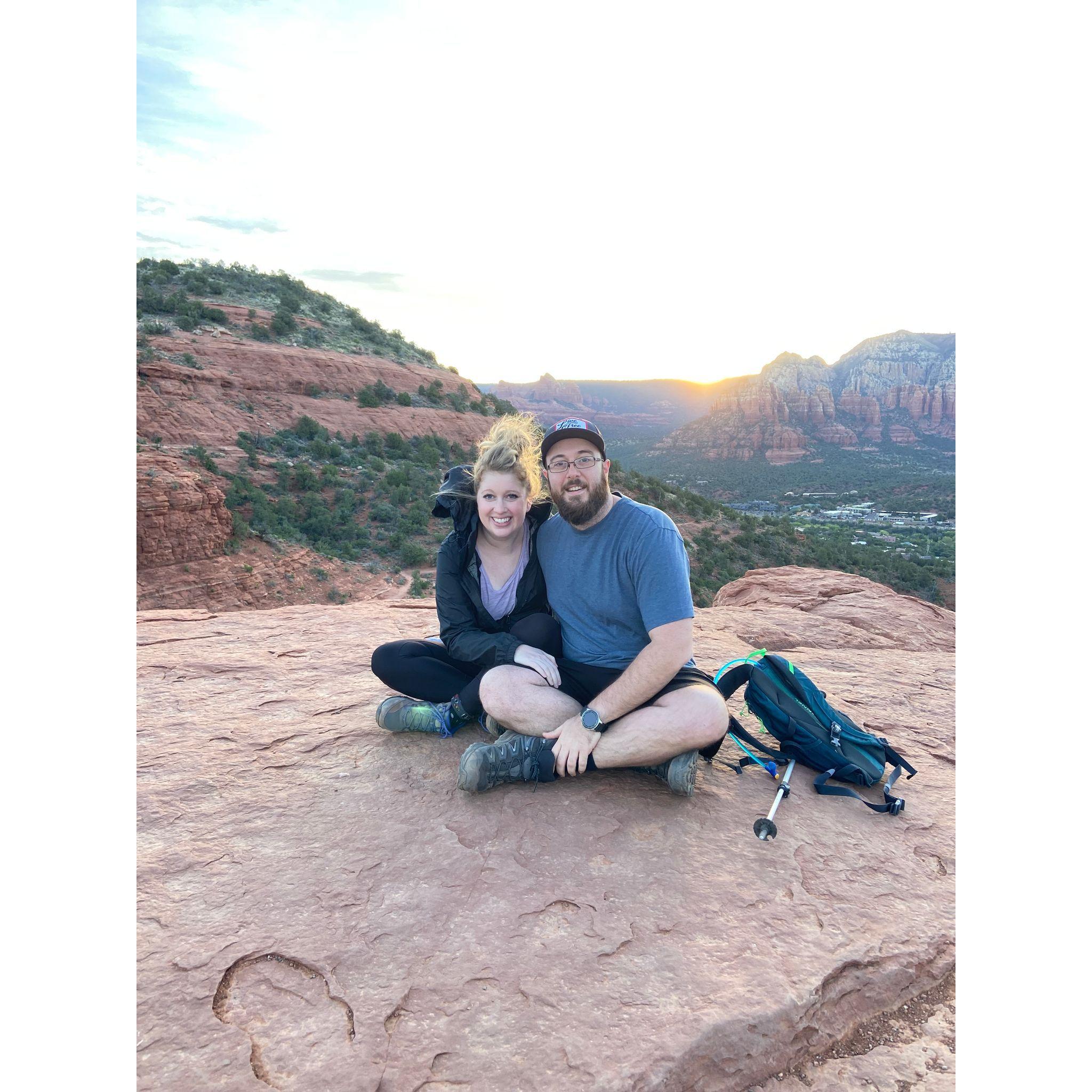Post-engagement trip to Sedona- watching the sunrise