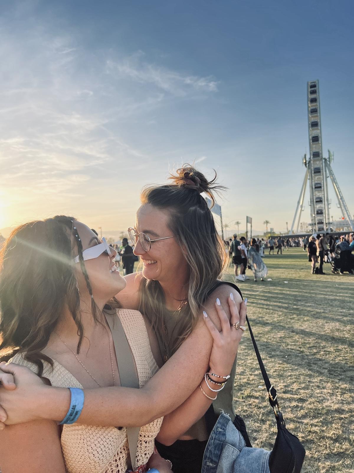 Our first Coachella together, in front of the famous Ferris wheel.