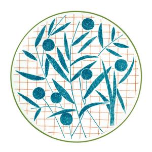 Hermes A Walk in the Garden Blue Dessert Plate