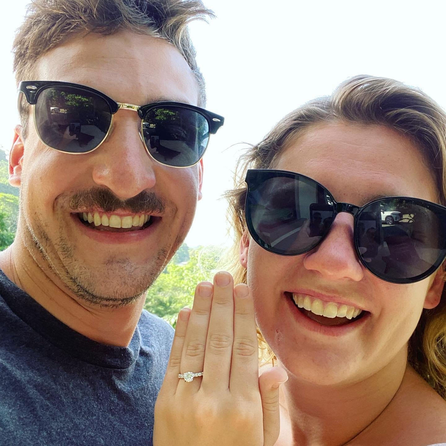 Our engagement picture in Costa Rica! Only wearing sunglasses because we were crying so hard