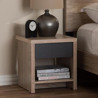 Two-Tone 1-Drawer 1-Shelf Nightstand