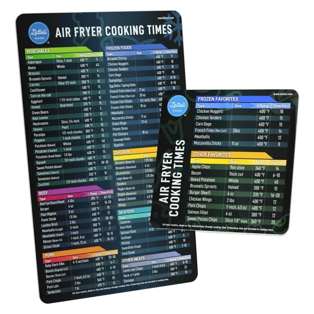 Maison Products Air Fryer Magnetic Cheat Sheet Set, Air Fryer Accessories Cookbook, Airfryer Accessory Magnet Sheet Quick Reference Guide for Cooking