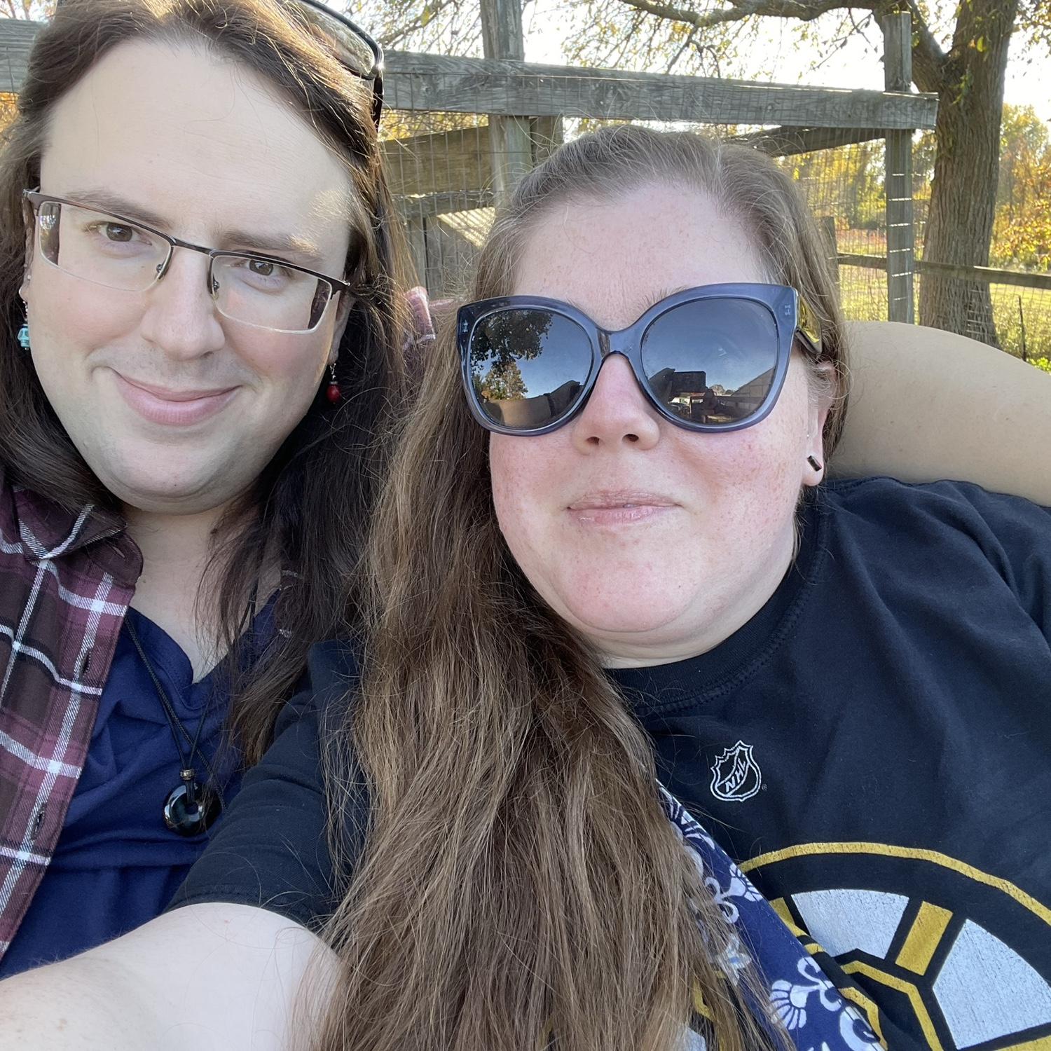 Tractor ride with family to pick out pumpkins for a work event.