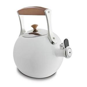 Nambe Meridian 2 qt. Enamel on Steel Tea Kettle in White