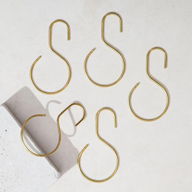 Quiet Town Home Shower Hooks, Brass
