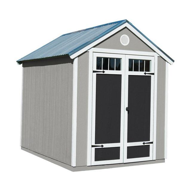 Garden Shed 6 ft. x 8 ft. Wood Storage Shed with Galvanized Metal Roof