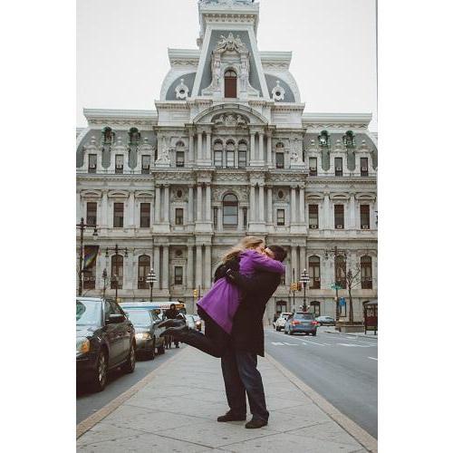 In front of Philadelphia's City Hall building