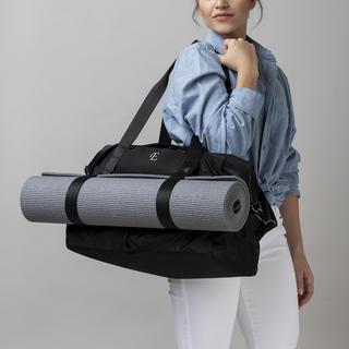 Personalized Black Nylon Yoga Duffel