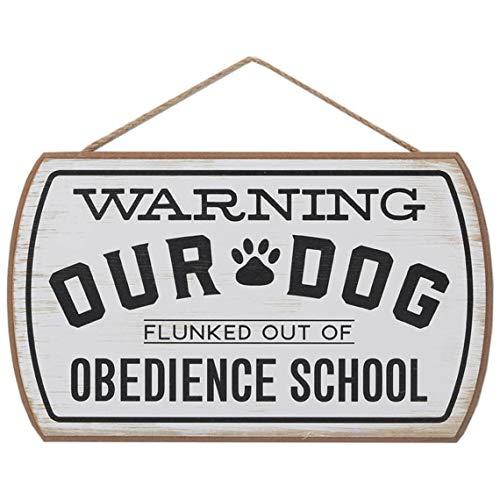 Open Road Brands Dog Flunked Obedience School Hanging Wood Wall Décor - Funny Dog Sign for Home Decorating