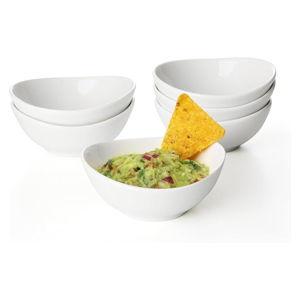 Sweese 4 oz Very Small White Porcelain Bowls - Set of 6 Dipping, Sauce, Salsa & Snack Bowls, Mini Ceramic Bowls for Condiments & Charcuterie