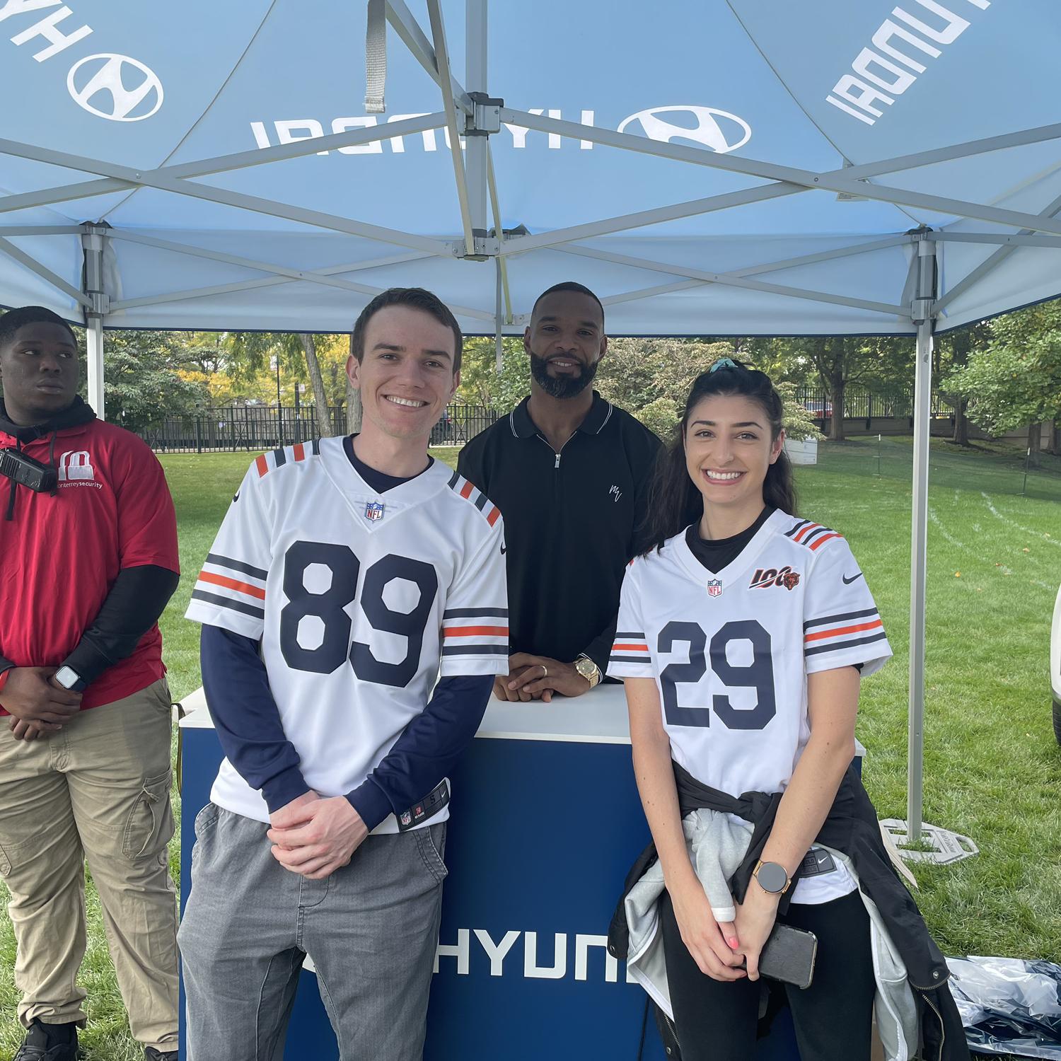 Meeting Matt Forte before a Bears game in Chicago