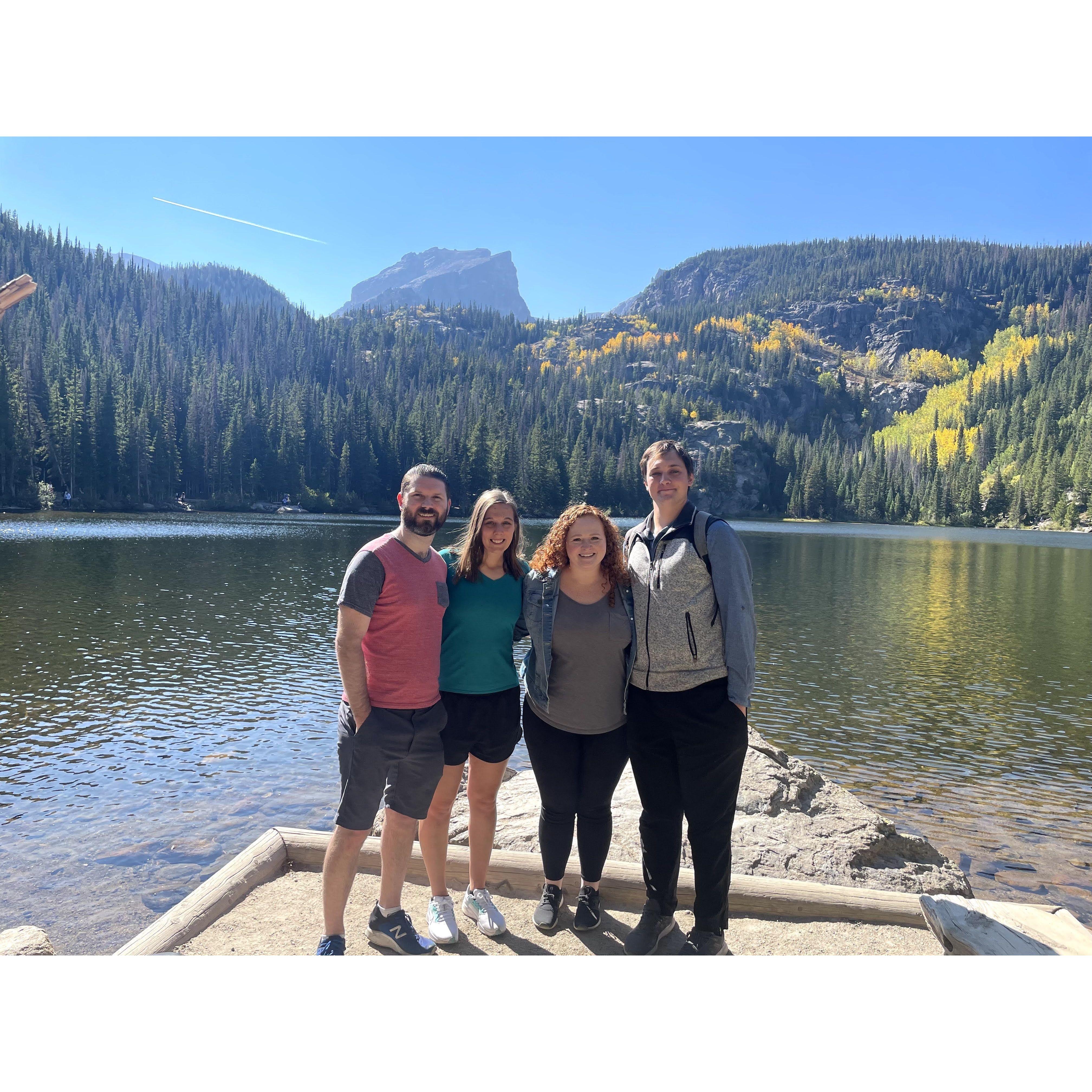 Bear Lake with Nate and Kelsey before the proposal. Hannah was in a hidden spot on the other side of the lake. September 2021