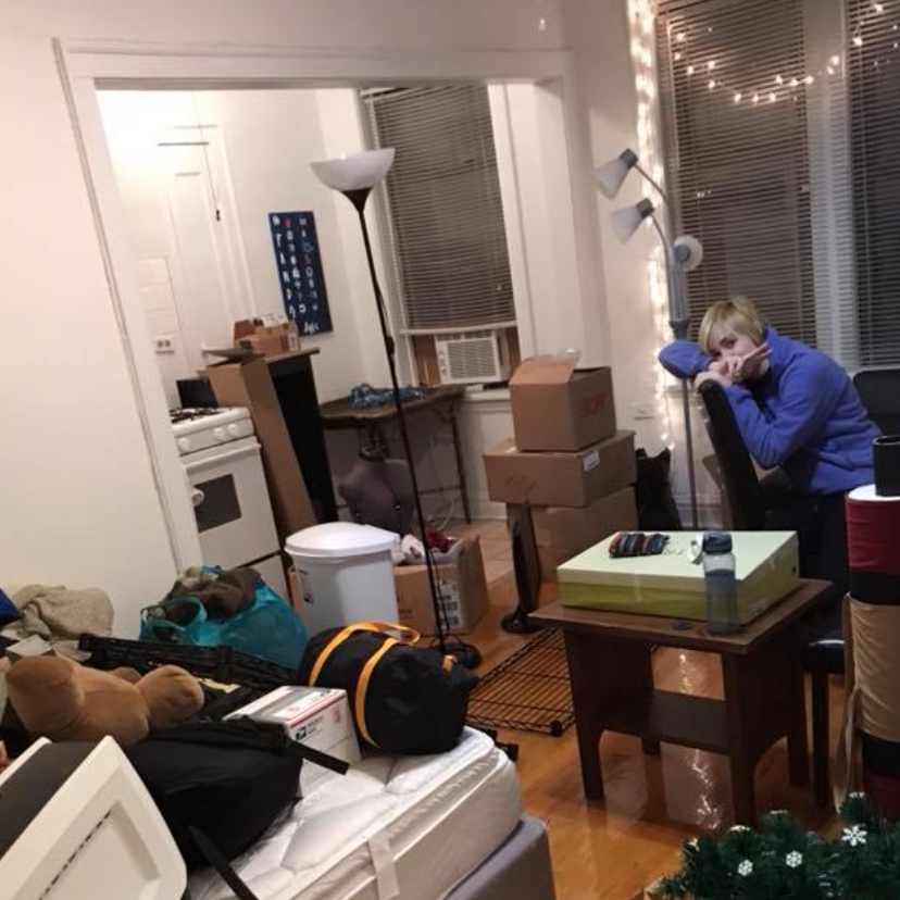 Percy moved up to Chicago to live with Kevin while she finished college. They rented a 300 square foot studio, and began their life together.