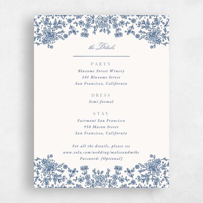 Dark Cobalt, Beige Wedding Enclosure - Justine