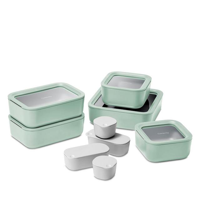 Caraway 14-Piece Ceramic Coated Glass Food Storage Set