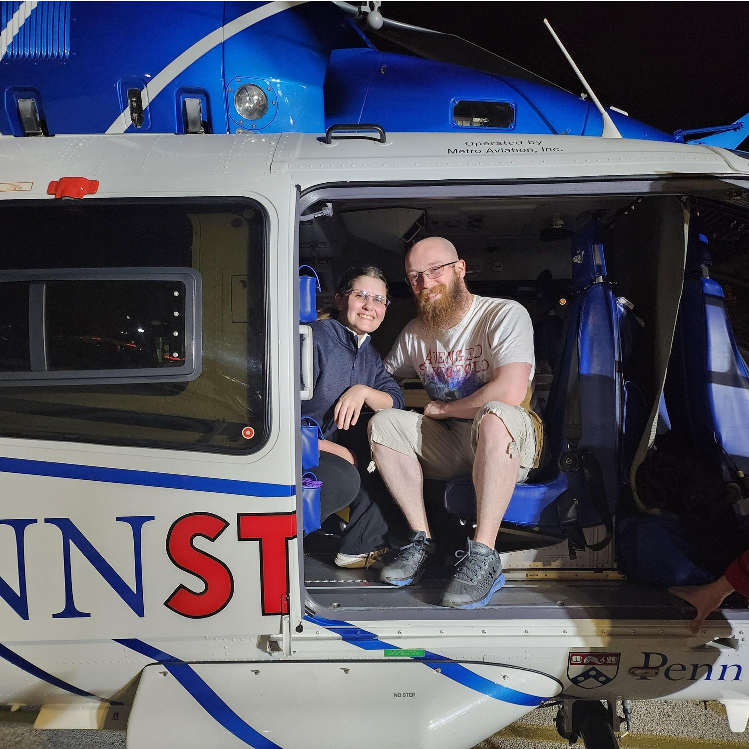 Sitting in a helicopter, October 2022