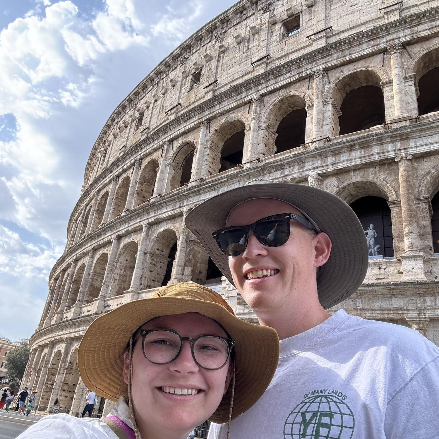 Wearing very cool hats in Rome